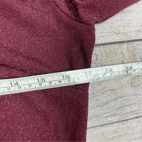 Savage X Fenty Sleep & Shine Hooded Jumpsuit Red Cocoa Size S Burgundy Glitter - Picture 13 of 15